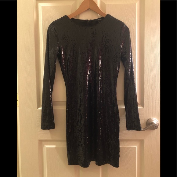 [F21] Black Long Sleeve Sequin Dress - Picture 4 of 8